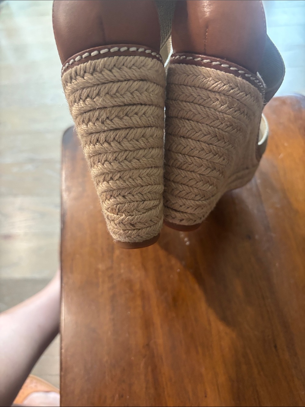 Tory Burch Beige Crisscross Espadrille Wedge Sandals - Women - Picture 7 of 10